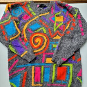 Vintage 90s I B Diffusion Colourful Wool Sweater Size M
